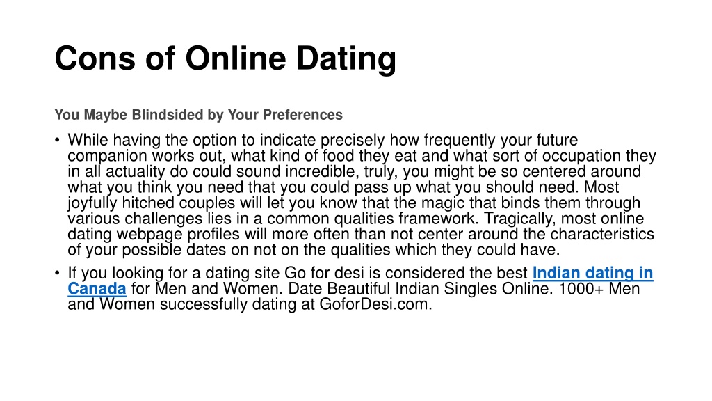 pros and cons of online dating essay