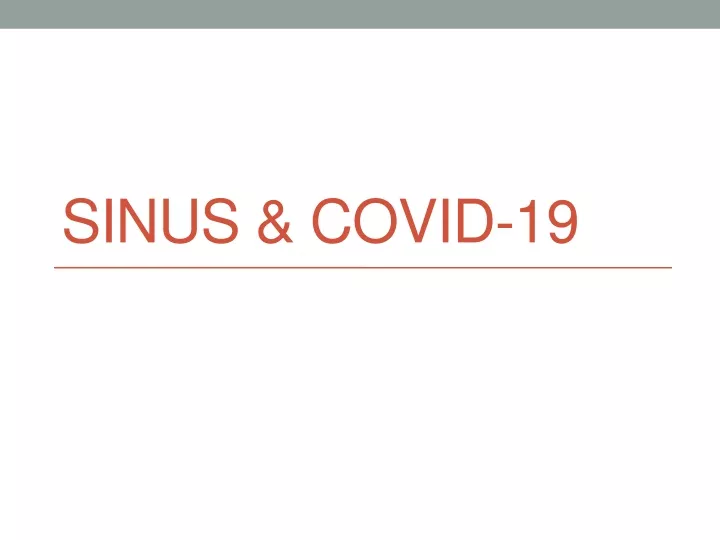 PPT SINUS & COVID19 PowerPoint Presentation, free download ID11324522