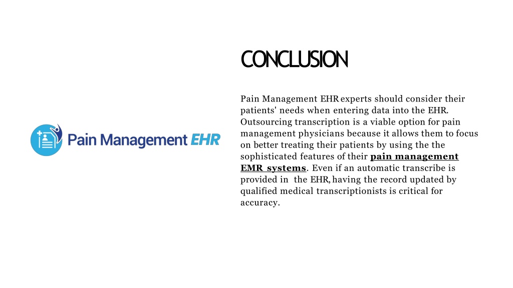 PPT - pain management emr systems PowerPoint Presentation, free ...