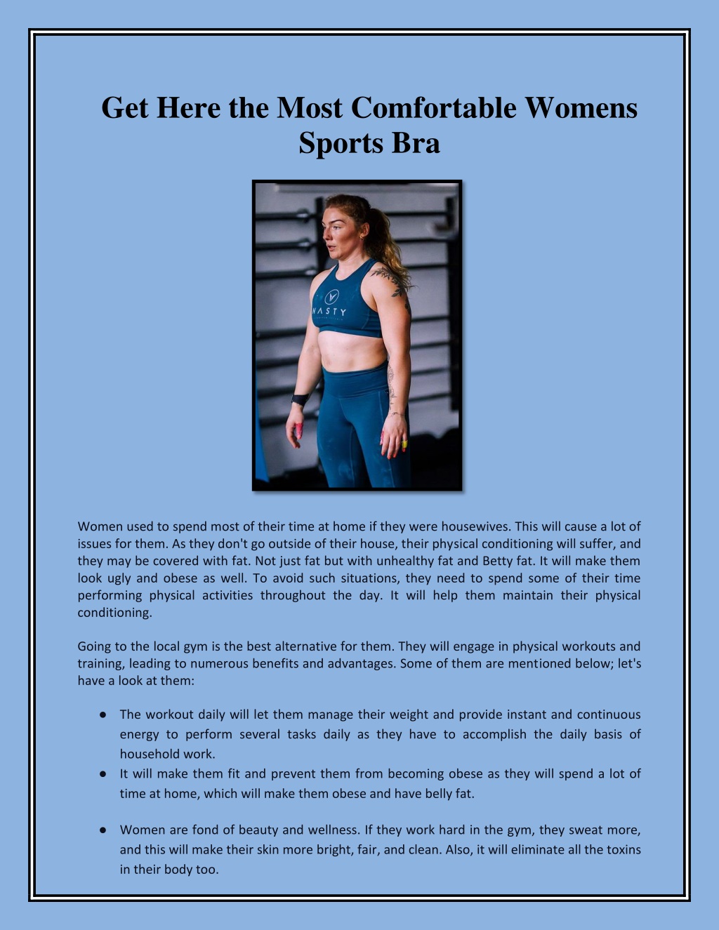 PPT - Get Here the Most Comfortable Womens Sports Bra PowerPoint