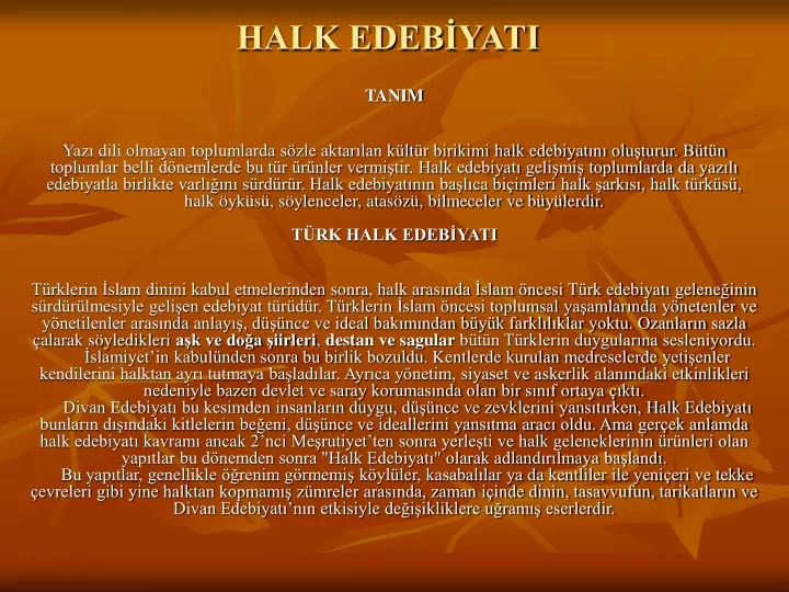 PPT - Halk_edebiyati PowerPoint Presentation, Free Download - ID:11328059