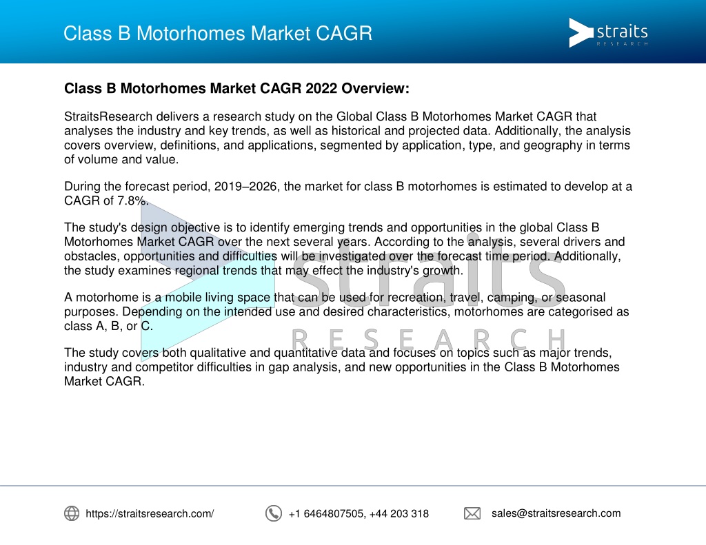 PPT - Financial Overview Of Class B Motorhomes Market CAGR 2022, Swot ...