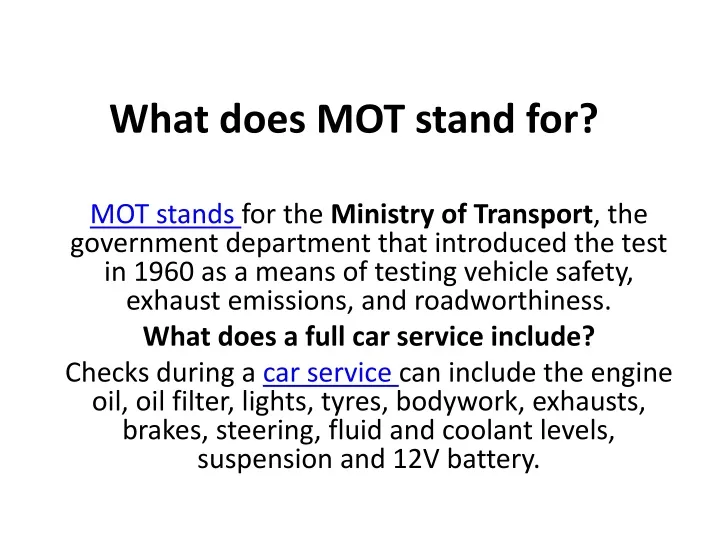 PPT What Does MOT Stand For PowerPoint Presentation Free Download   What Does Mot Stand For N 