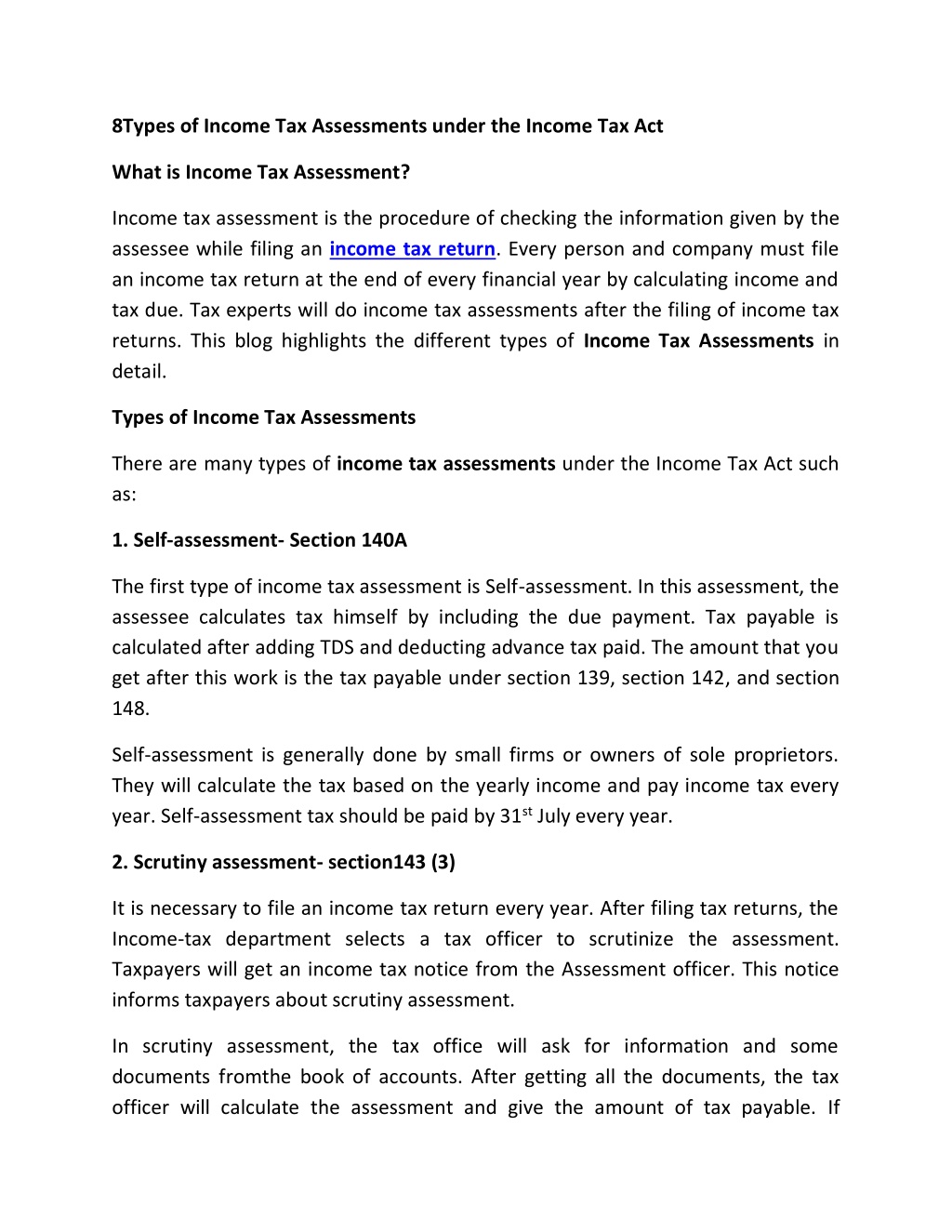 ppt-types-of-income-tax-assessments-under-the-income-tax-act