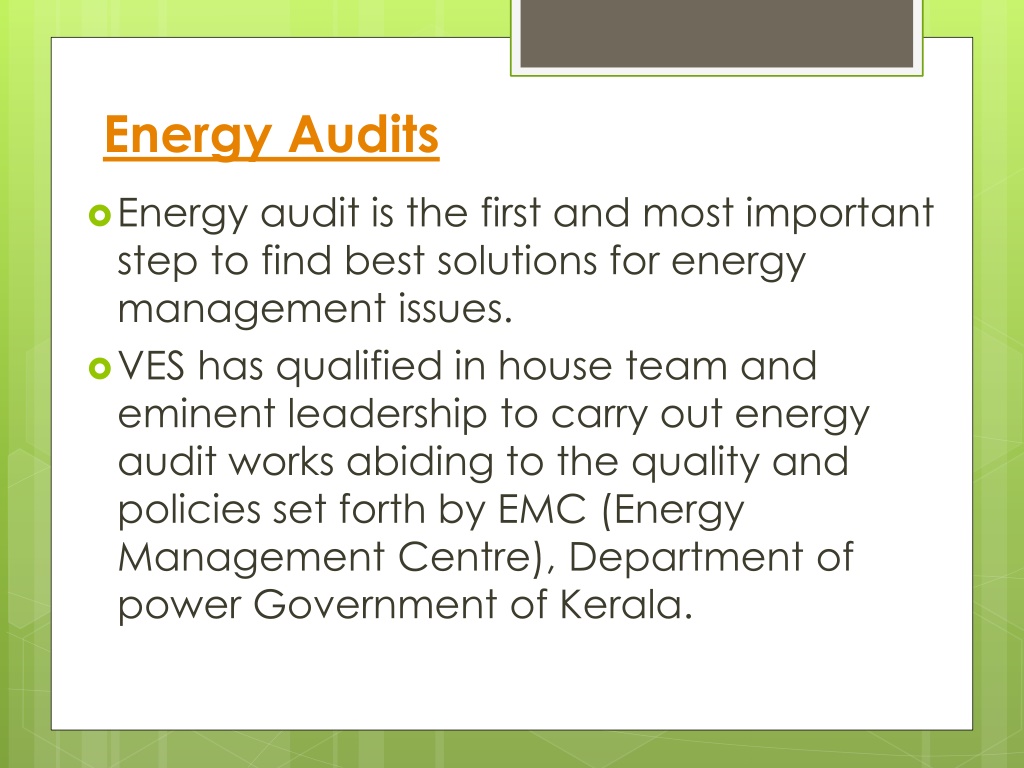 Ppt Energy Audits Or Inspections Kerala Vydyuthi Powerpoint