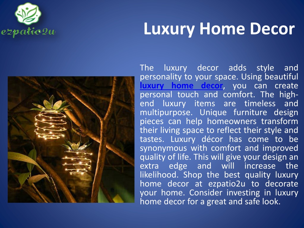 PPT Luxury Home Decor ppt PowerPoint Presentation Free Download 