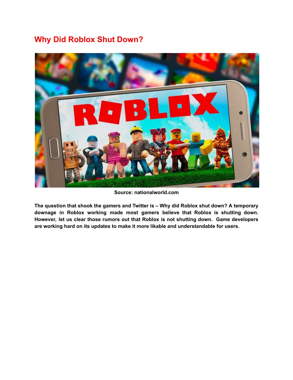 PPT Why Is Roblox Shutting Down? Wasn’t It a Temporary Outage