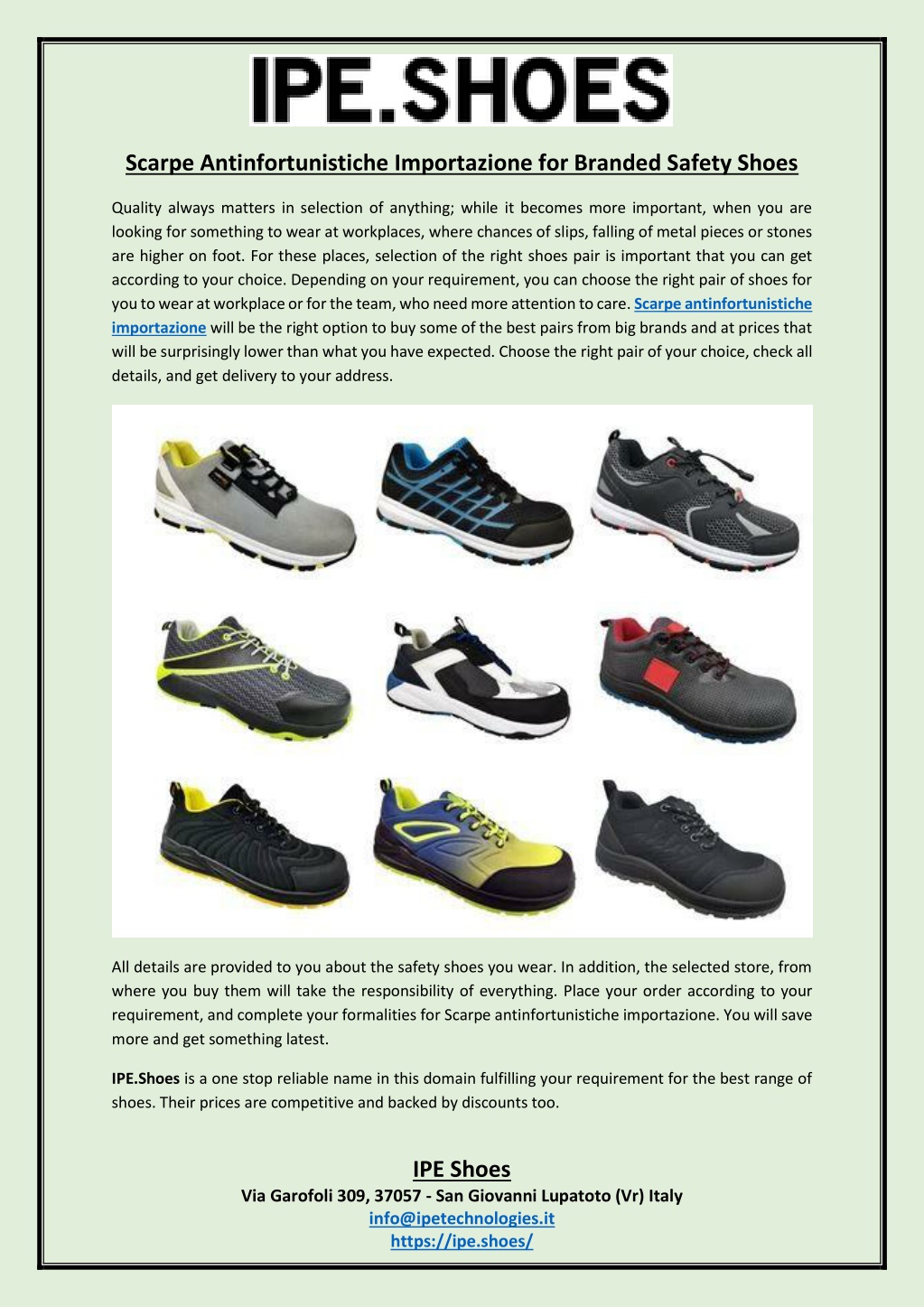 PPT - Scarpe Antinfortunistiche Importazione for Branded Safety Shoes ...