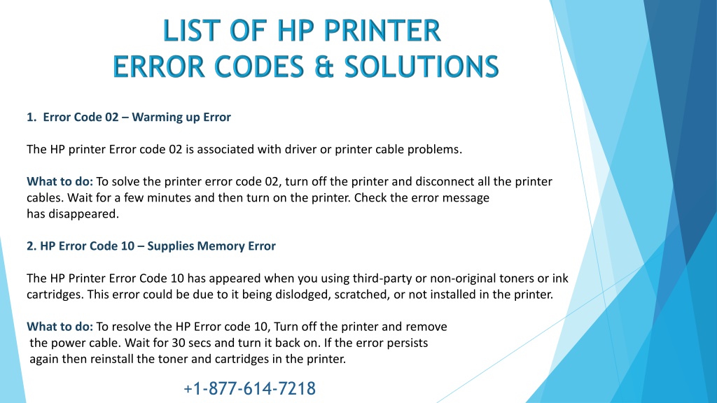 PPT - List of HP Printer Error Codes and their Solutions PowerPoint ...