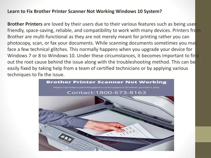 brother printer will scan but not print windows 10