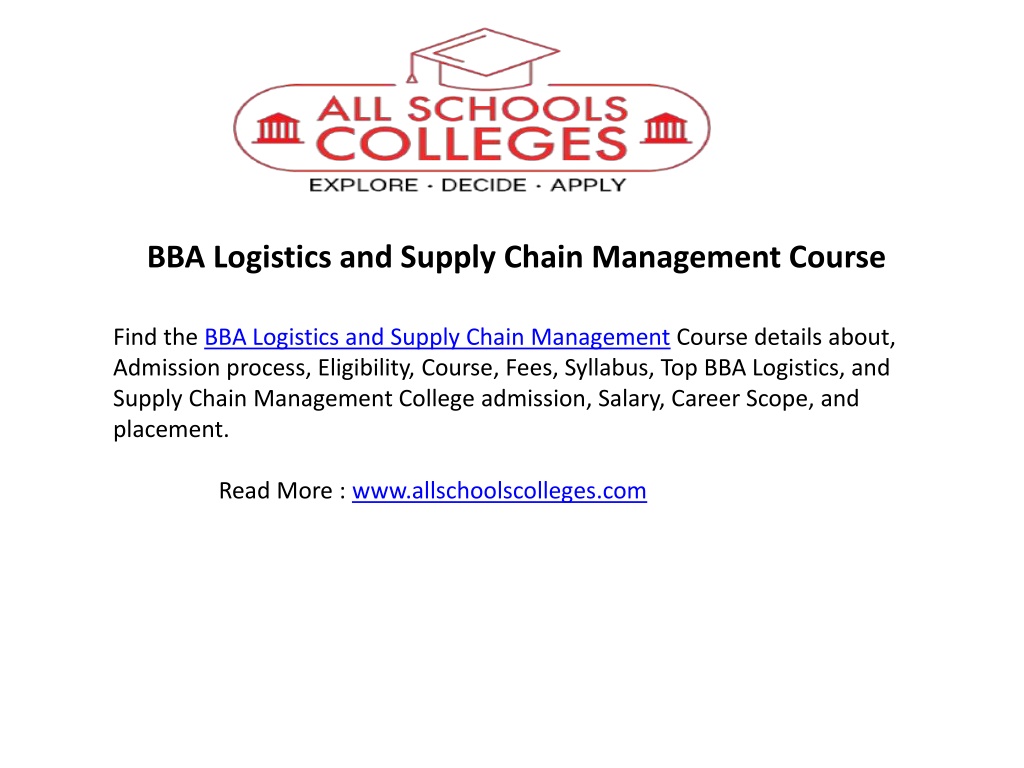 PPT - BBA Logistics And Supply Chain Management Course PowerPoint ...