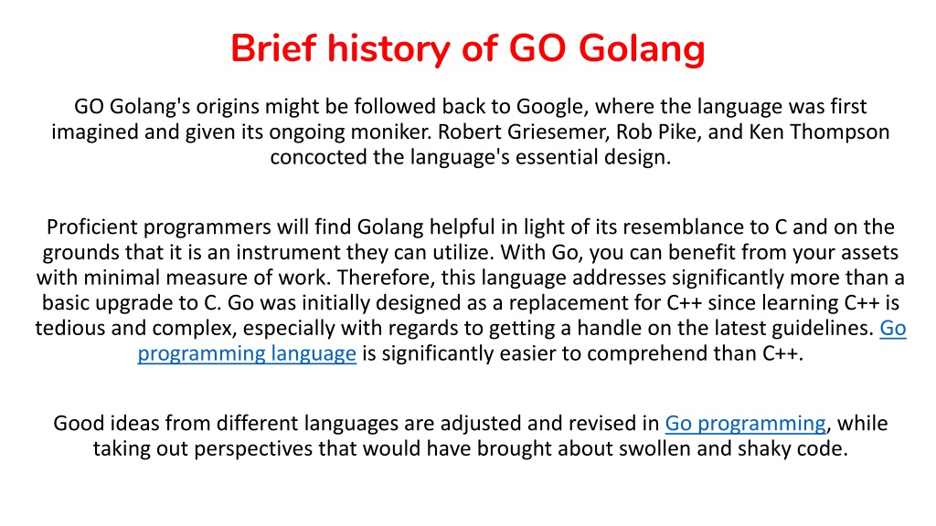 PPT - what is golang PowerPoint Presentation, free download - ID:11335021