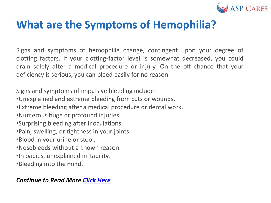 PPT - Hemophilia - Causes, Symptoms and Diagnosis PowerPoint ...