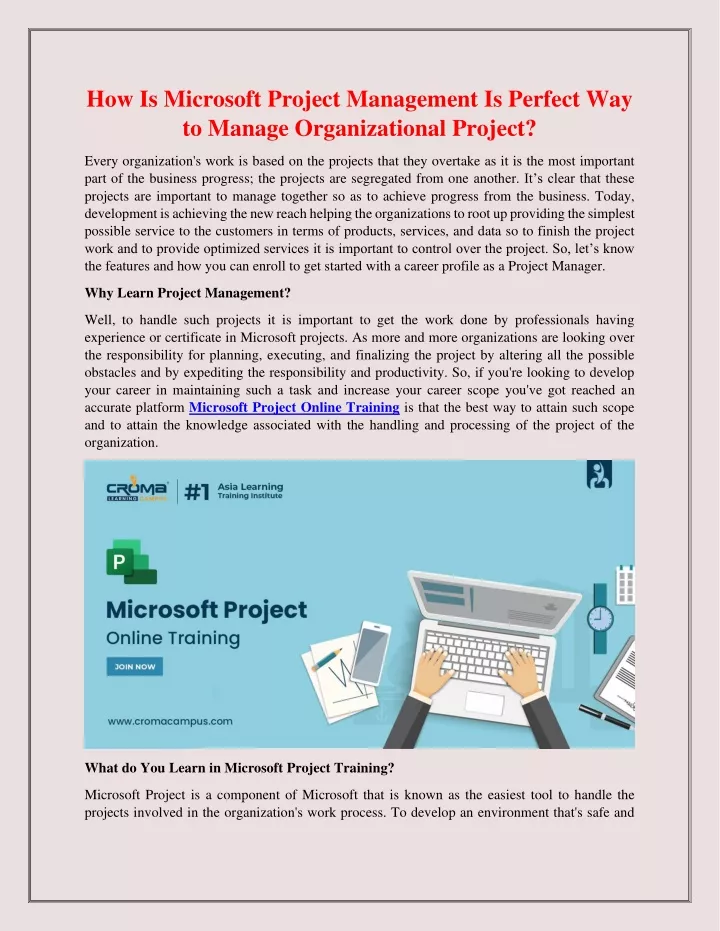 PPT - How Is Microsoft Project Management Is Perfect Way to Manage ...