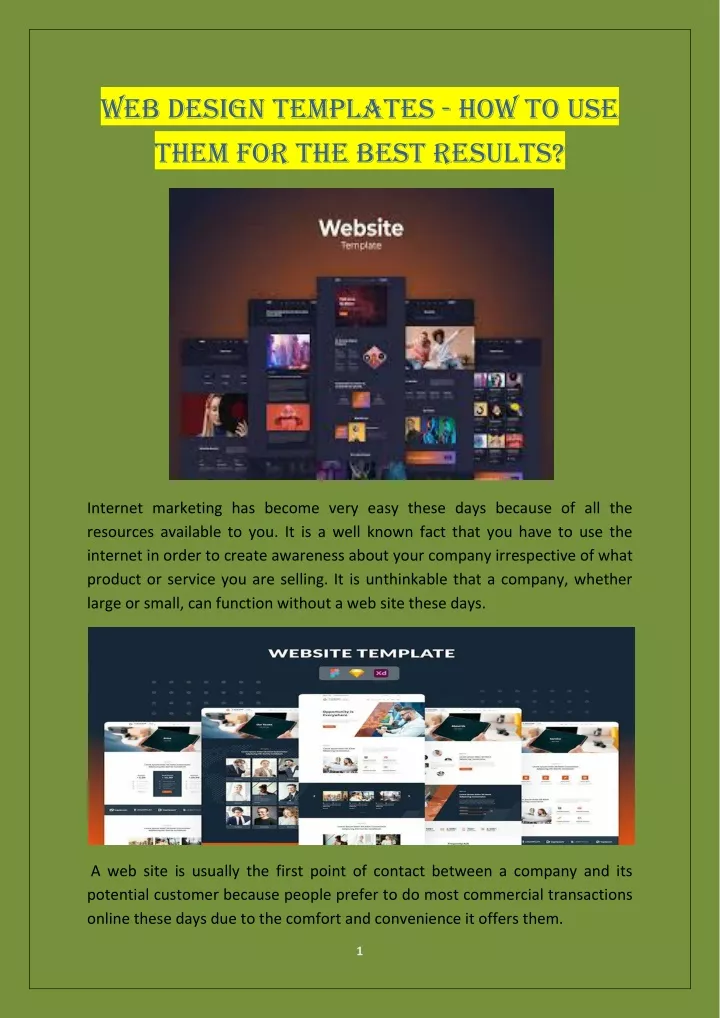 PPT - Web Design Templates - How to Use Them for the Best Results ...