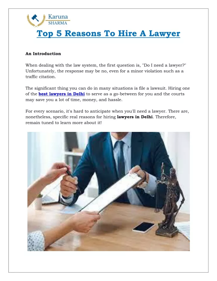 Ppt Top 5 Reasons To Hire A Lawyer Powerpoint Presentation Free Download Id11336972 2653