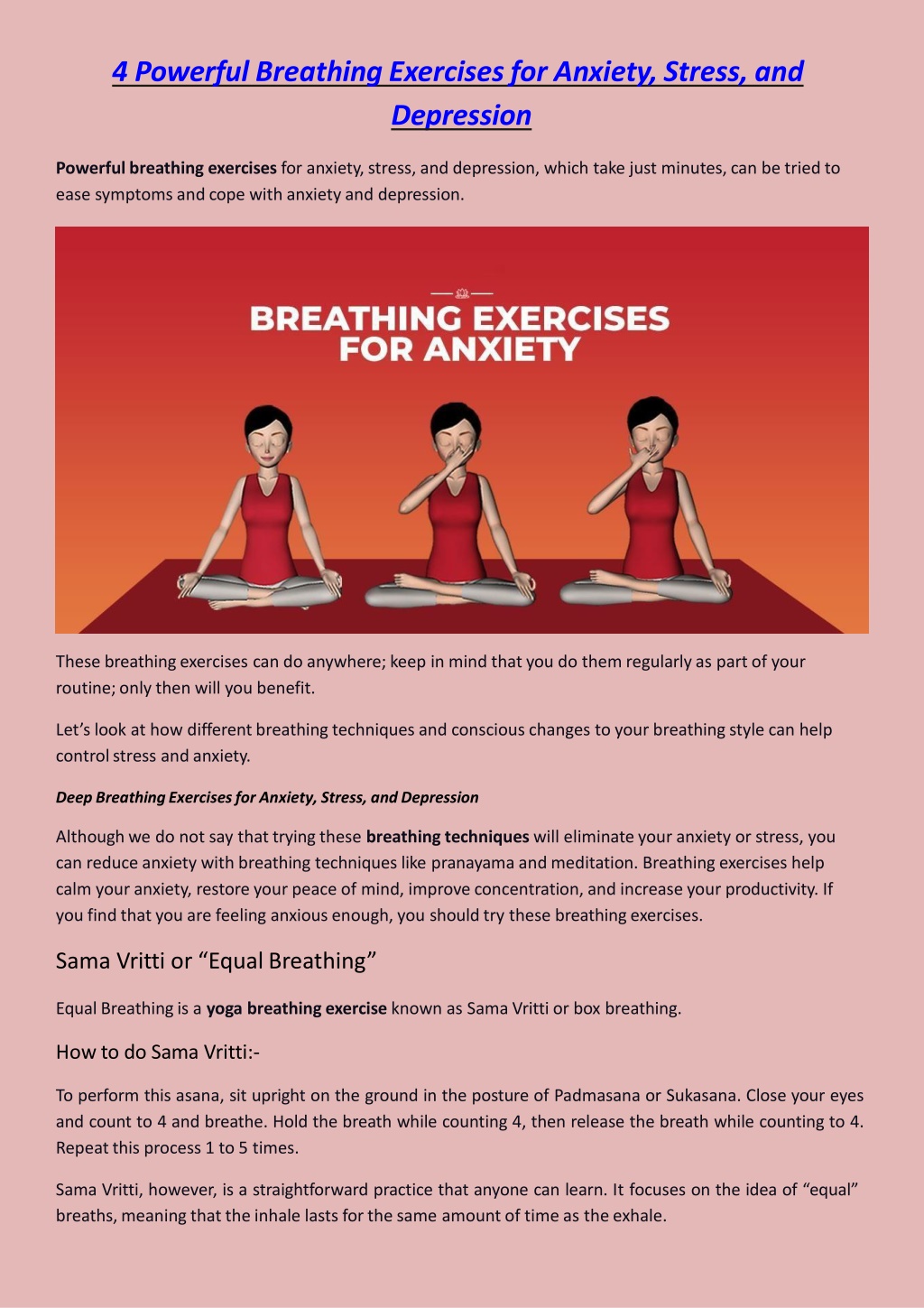 PPT - 4 Powerful Breathing Exercises for Anxiety, Stress, and ...