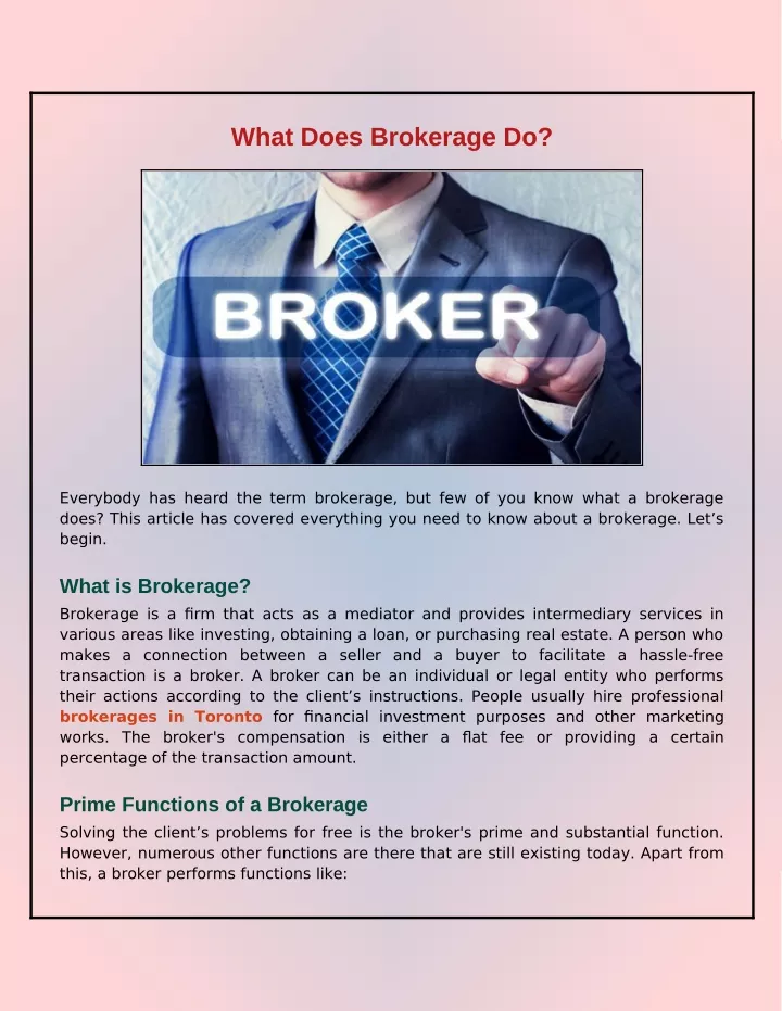 How Does Brokerage Make Money