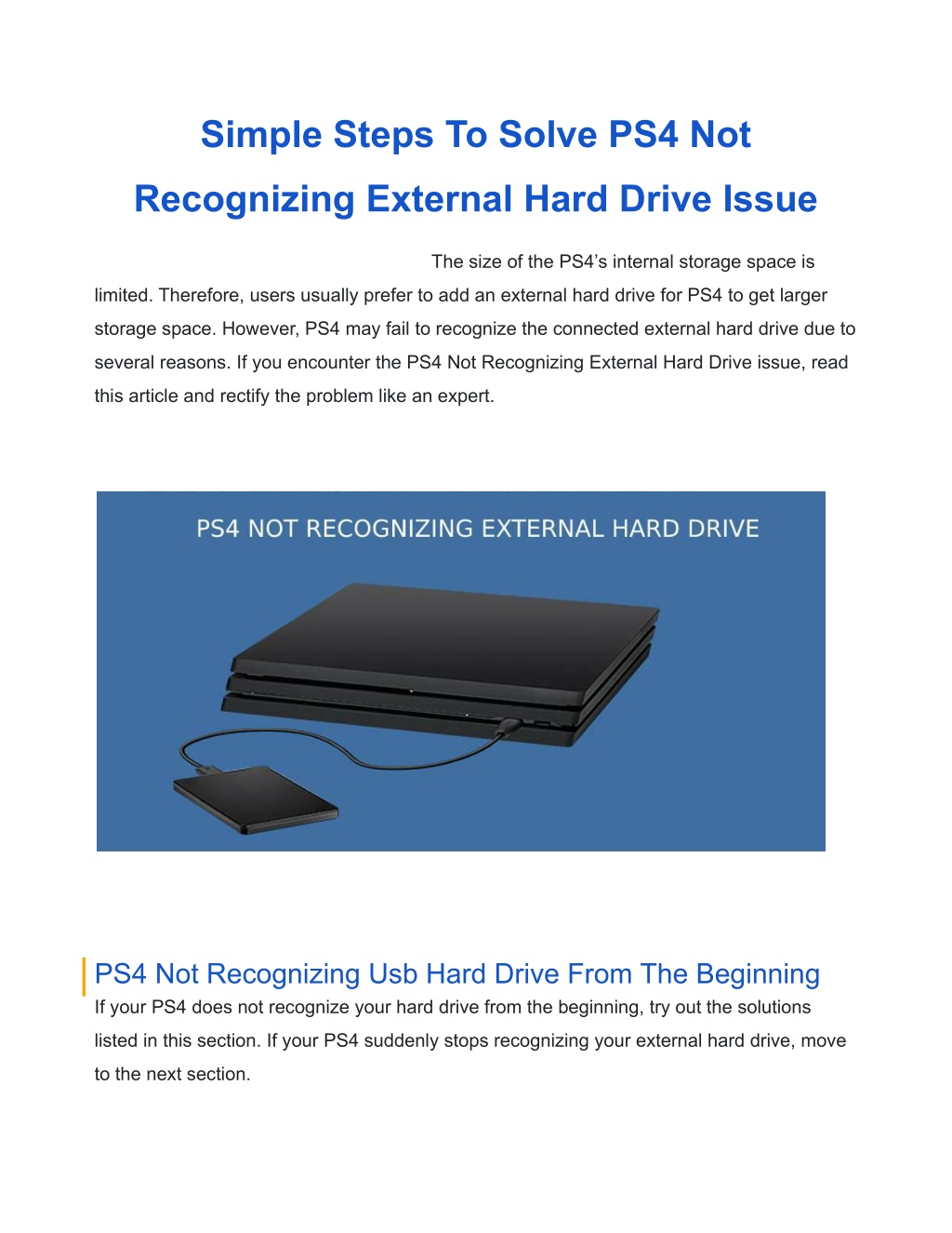 PPT Simple Steps To Solve PS4 Not Recognizing External Hard Drive