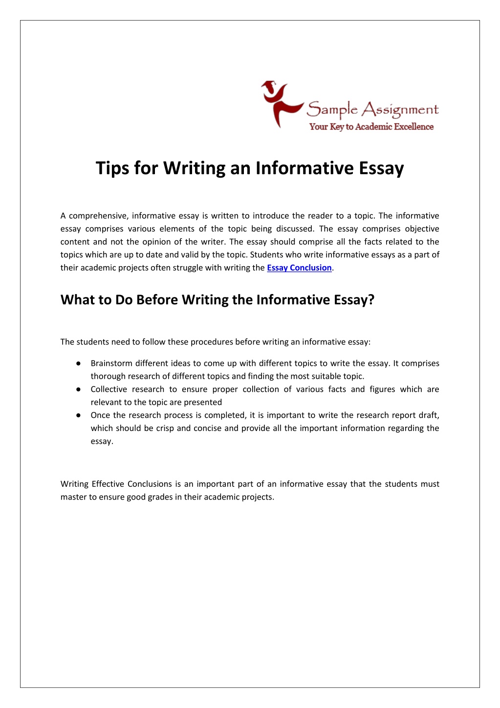 what is an informative essay ppt