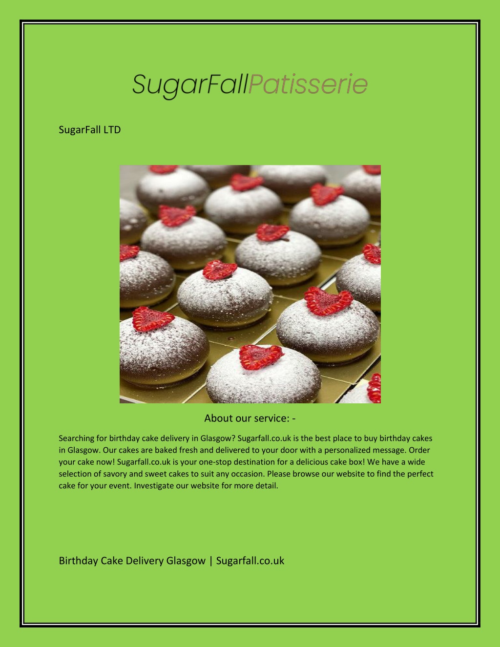 PPT Birthday Cake Delivery Glasgow Sugarfall.co.uk PowerPoint