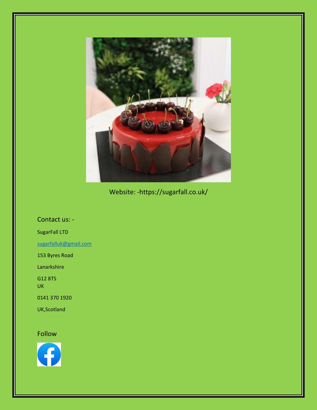 PPT Birthday Cake Delivery Glasgow Sugarfall.co.uk PowerPoint