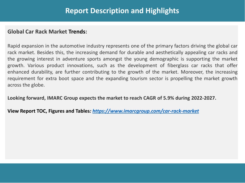 PPT Car Rack Market PDF, Size, Share, Trends, Industry Scope 20222027 PowerPoint Presentation