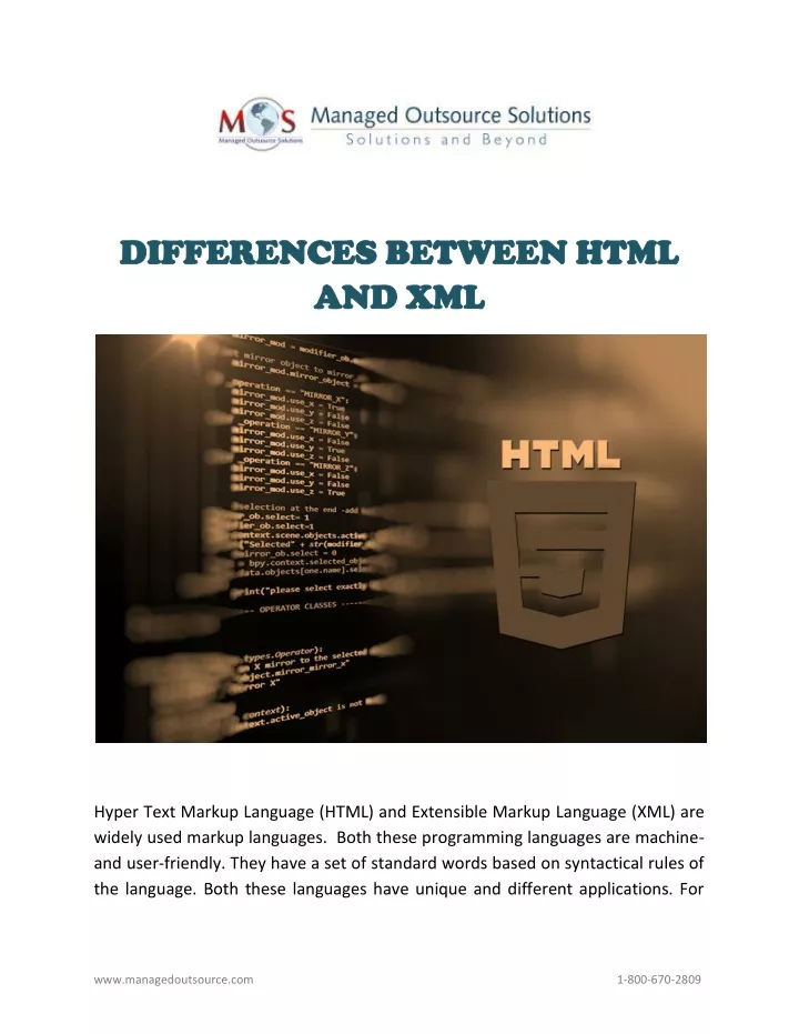 PPT - Differences Between HTML And XML PowerPoint Presentation, Free ...