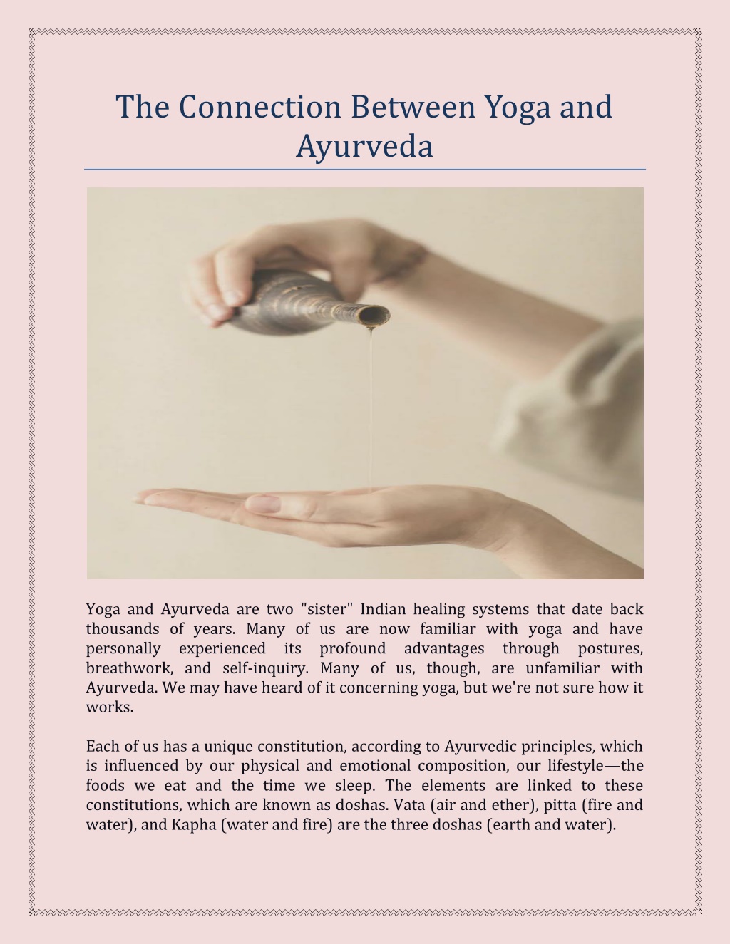 Yoga and Ayurveda Connection