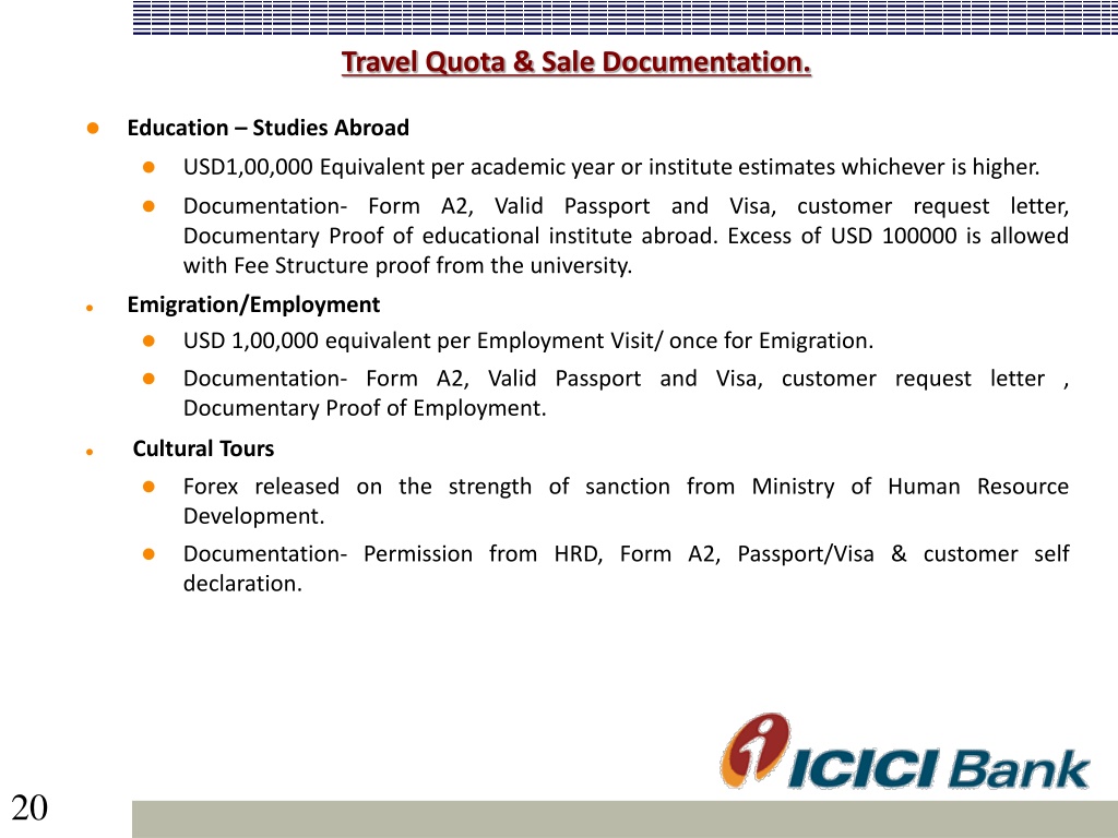 basic travel quota rbi