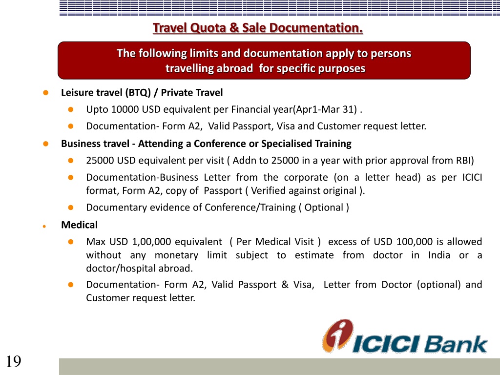 basic travel quota rbi