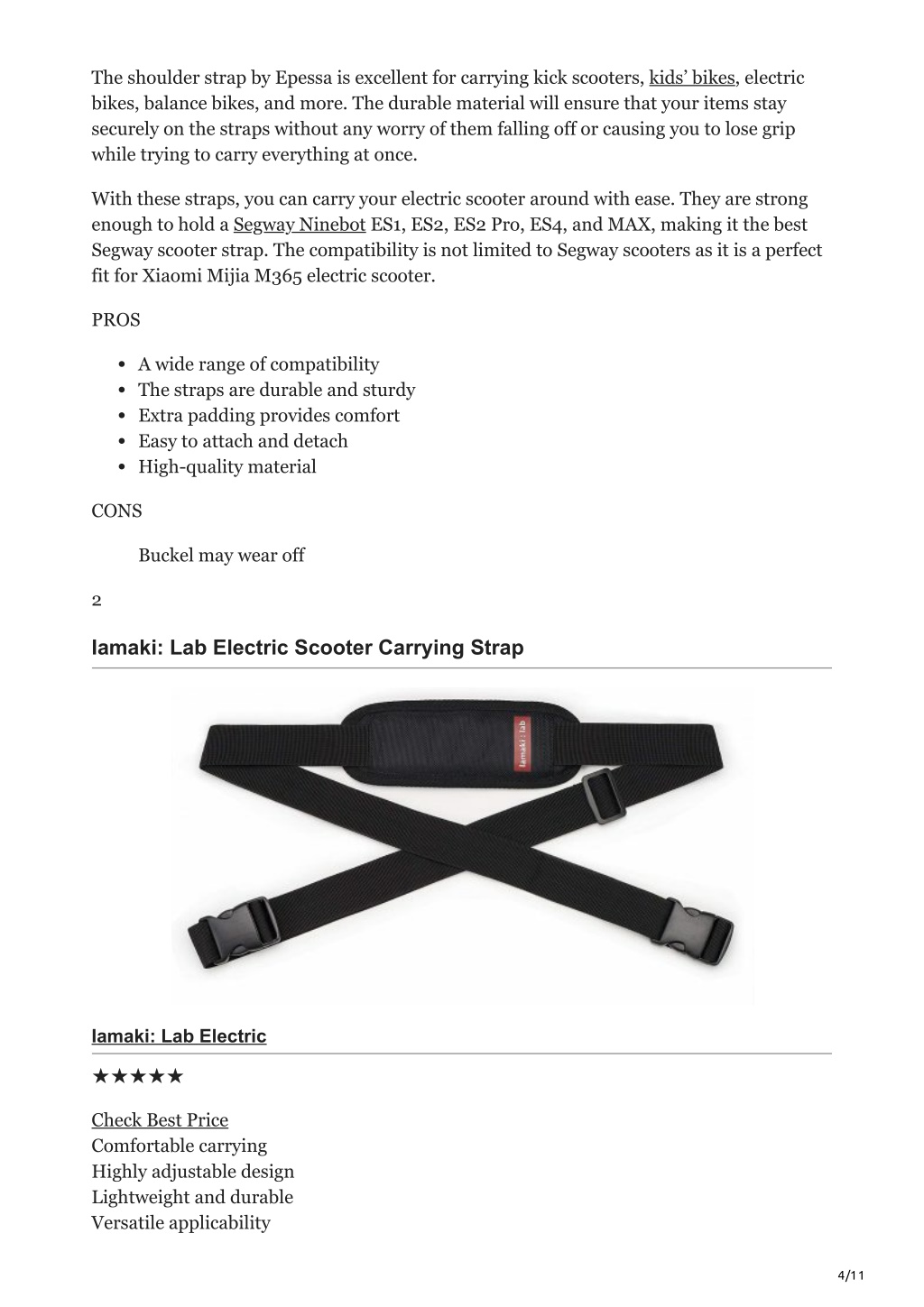 PPT - rideonelectric.com-Best Electric Scooter Carry Straps PowerPoint ...