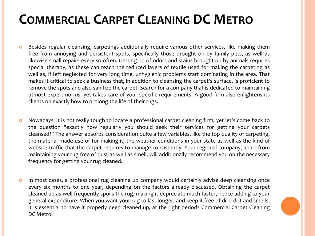 PPT Carpet Cleaner DC Metro PowerPoint Presentation, free download