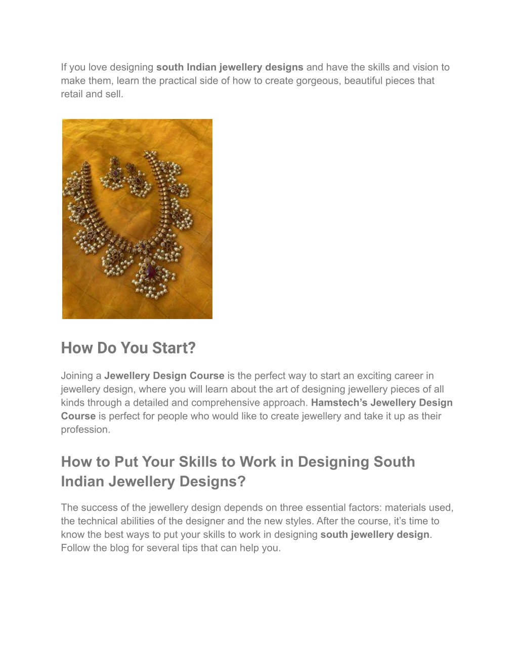 PPT - WAYS TO PUT YOUR SKILLS IN DESIGNING SOUTH JEWELLERY DESIGN 