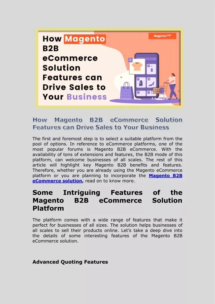 PPT How Magento B2B Solution Features can Drive Sales to Your Business PowerPoint