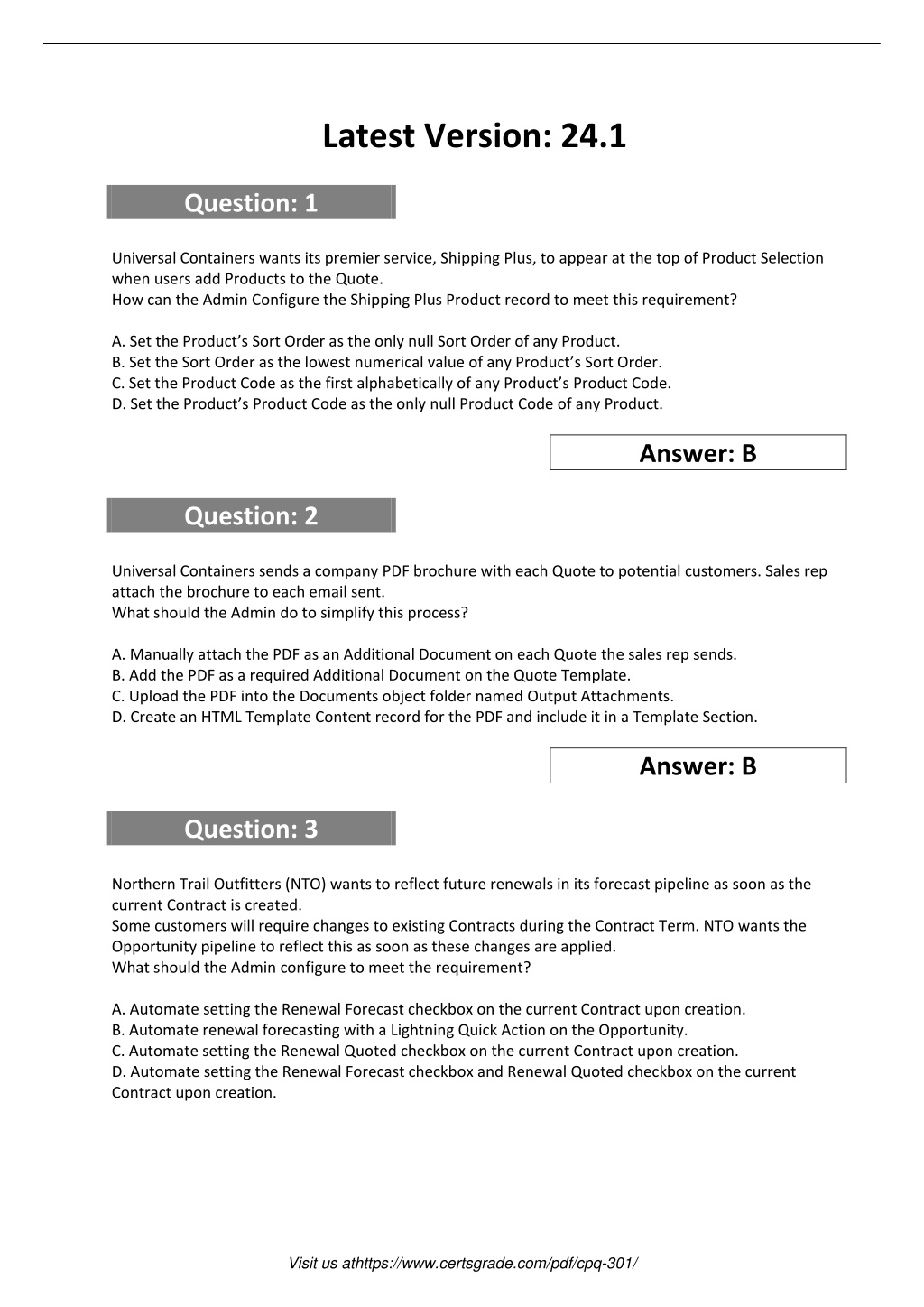 CPQ-301 Exam Braindumps