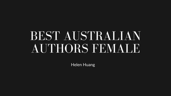 best australian authors female n.