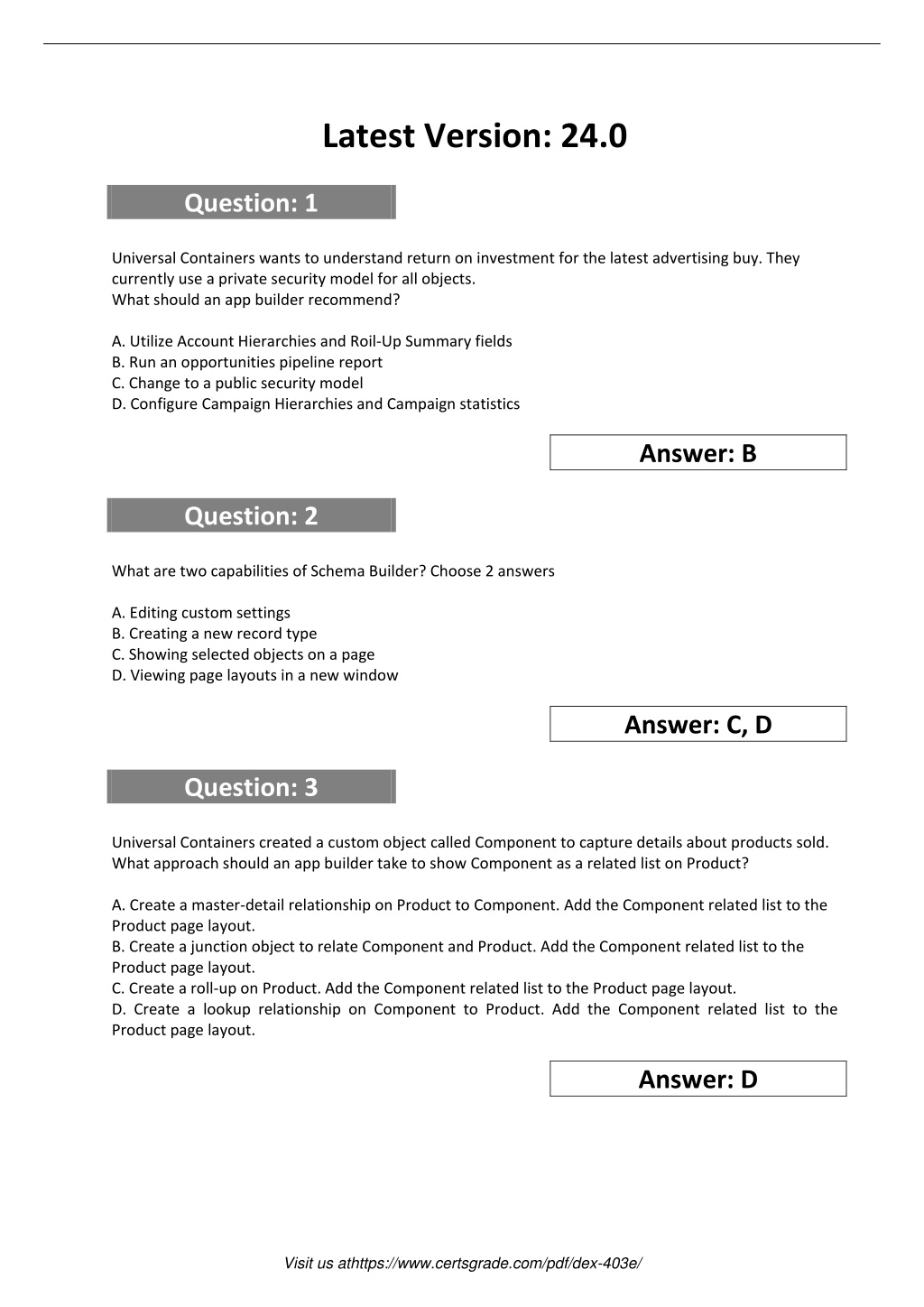 Latest DEX-403E Mock Test