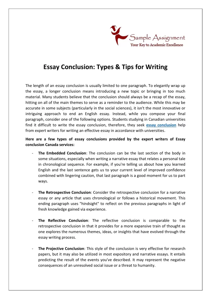 essay conclusion types