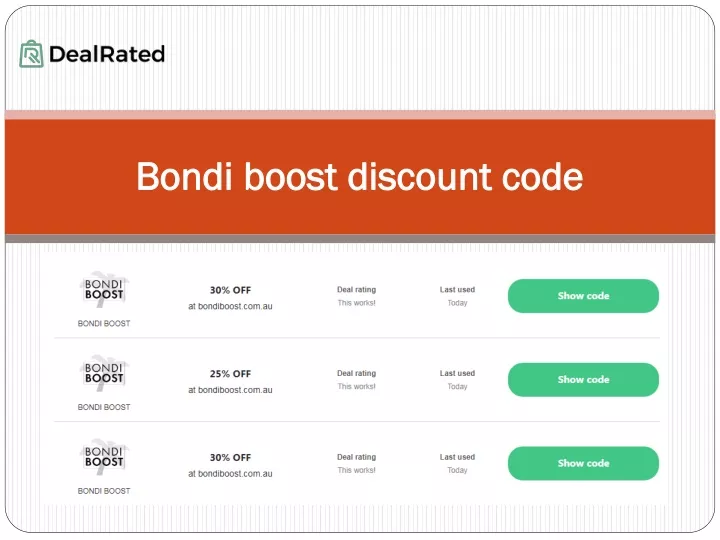 PPT Bondi boost discount code PowerPoint Presentation, free download