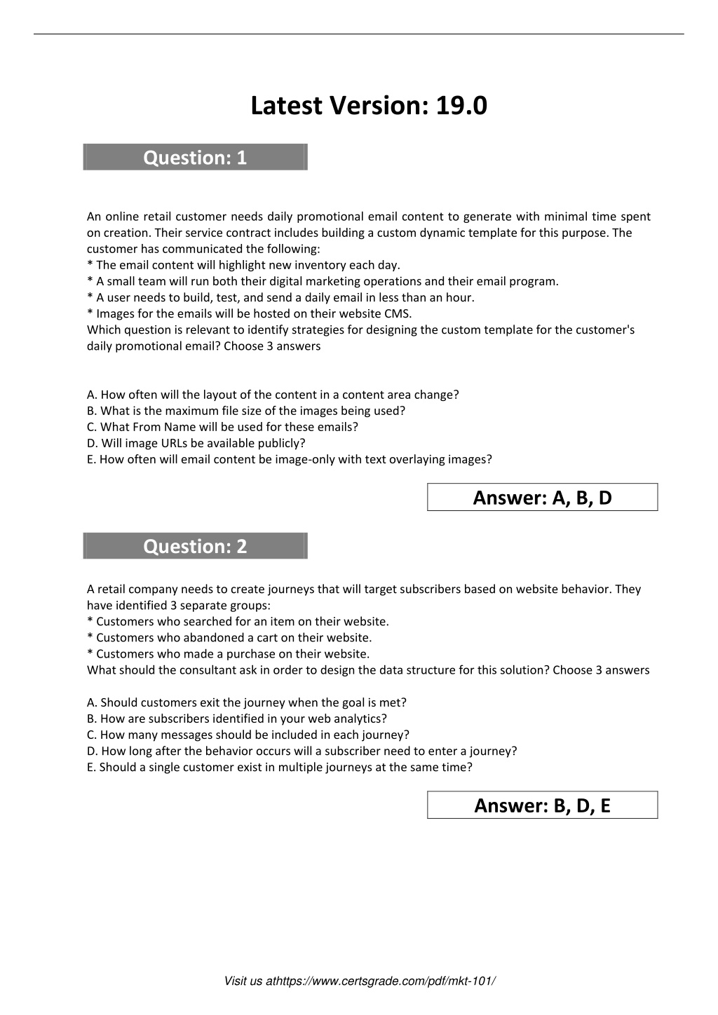 MKT-101 Question Explanations