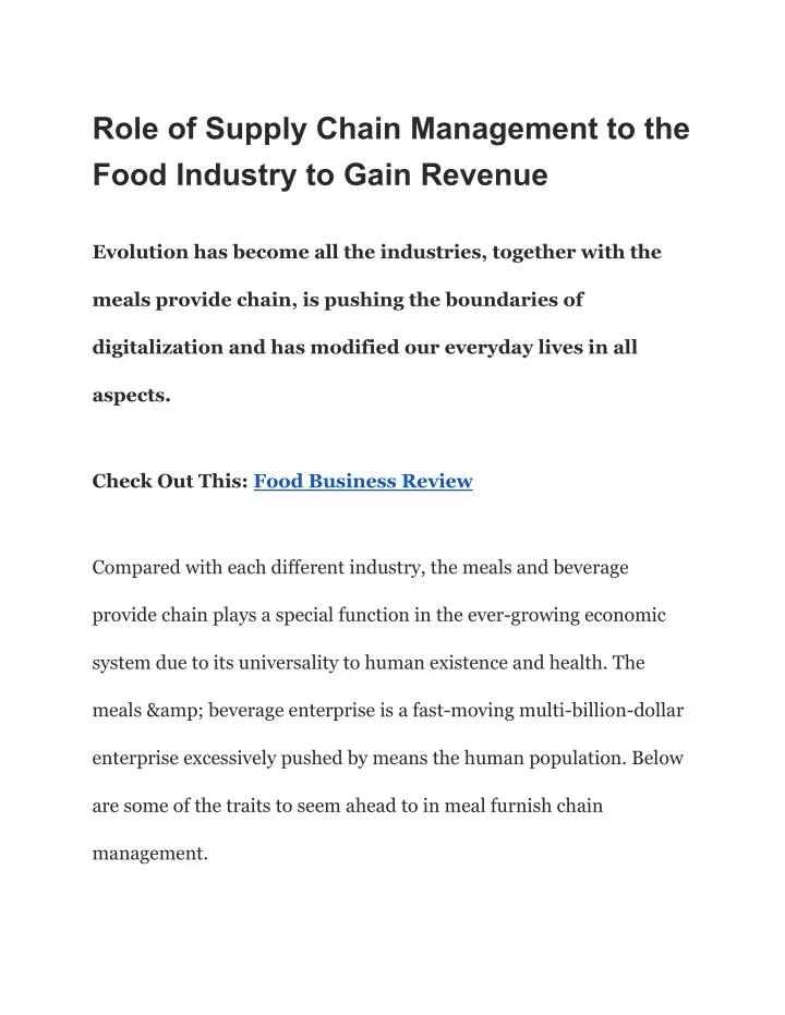 ppt-role-of-supply-chain-management-to-the-food-industry-to-gain