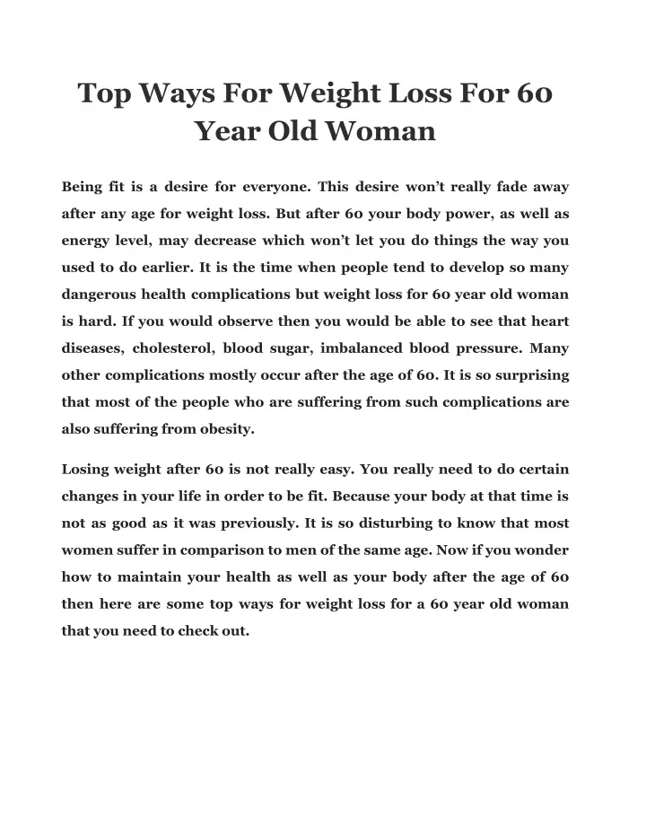 ppt-top-ways-for-weight-loss-for-60-year-old-woman-powerpoint