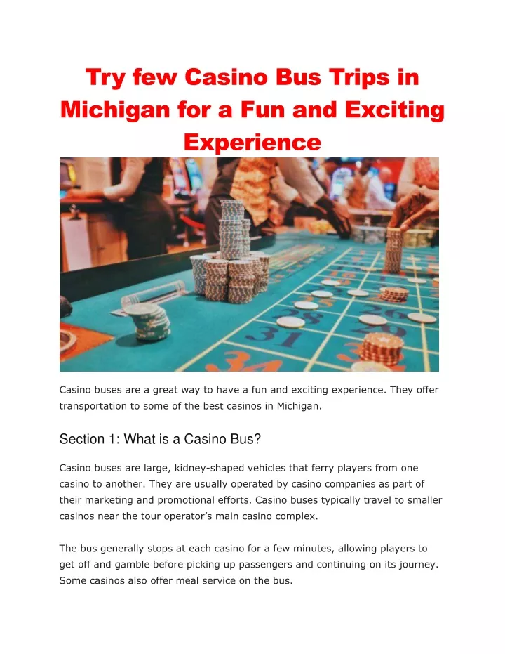 PPT Casino Bus Trips In Michigan PowerPoint Presentation Free 