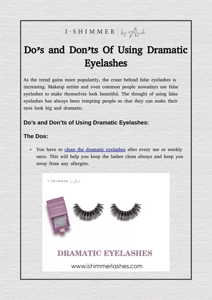 PPT Do’s and Don’ts Of Using Dramatic Eyelashes PowerPoint