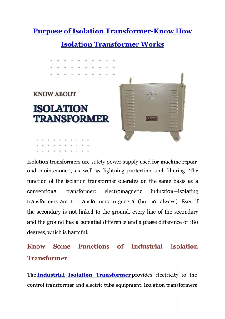 ppt-know-how-isolation-transformer-works-powerpoint-presentation