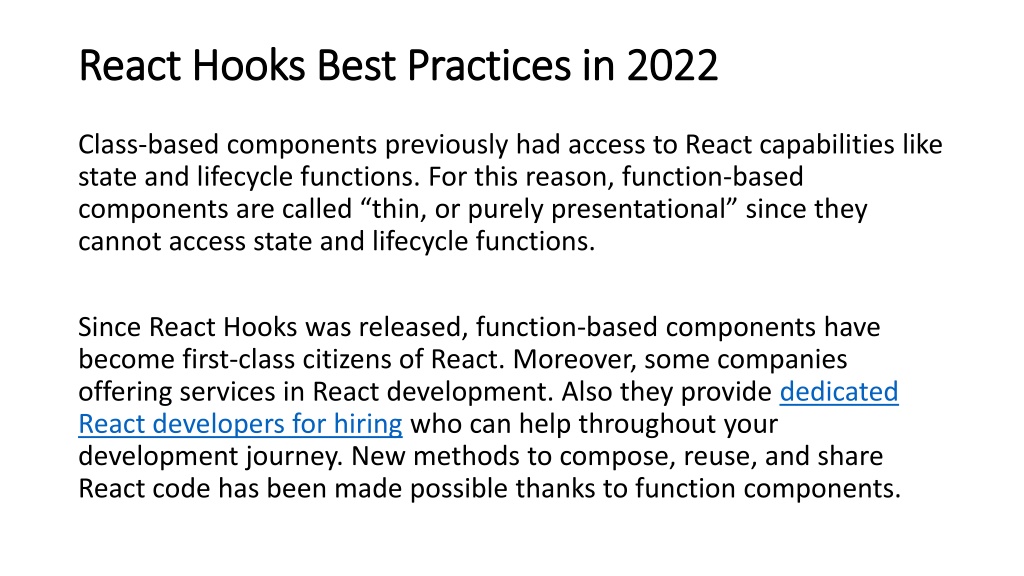 PPT - React Hooks Best Practices In 2022 PowerPoint Presentation, Free ...