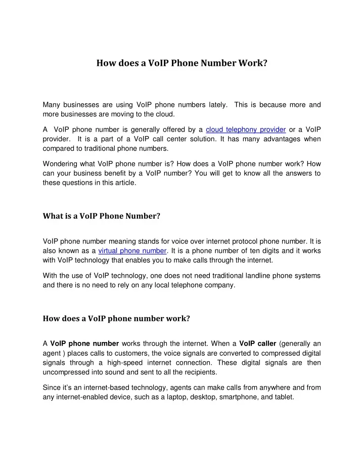 PPT How does a VoIP Phone Number Work? PowerPoint Presentation, free