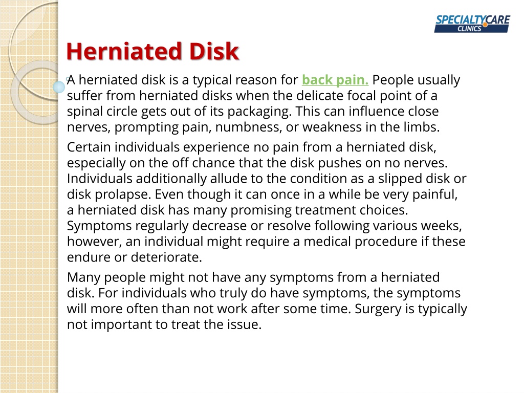 Ppt Herniated Disk Causes Symptoms Prevention And Treatment