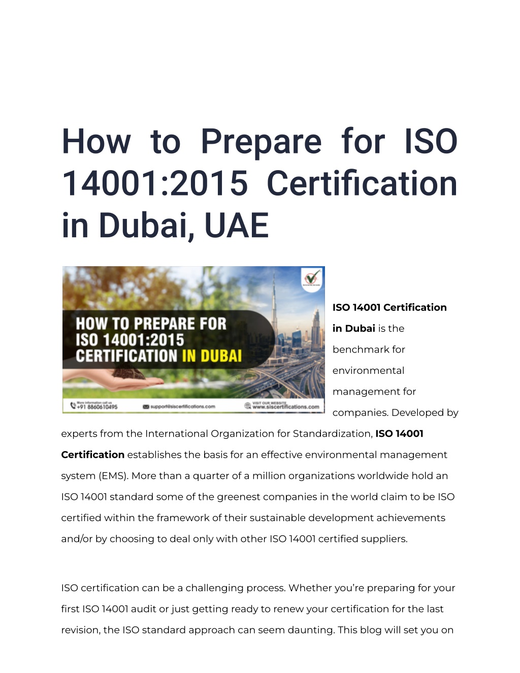 PPT How to Prepare for ISO 14001 2015 Certification in Dubai UAE